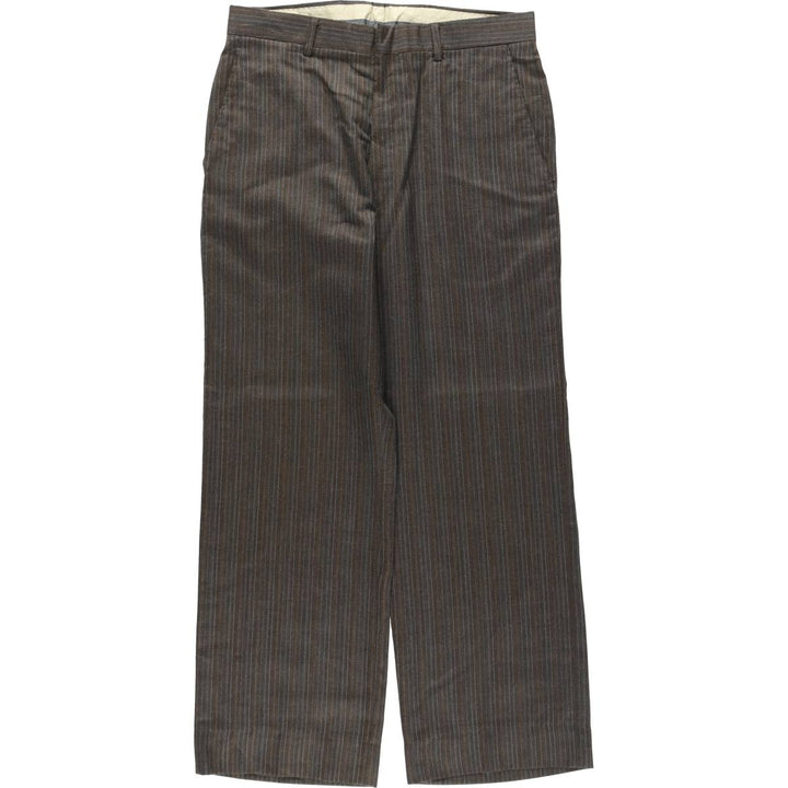 OAKTON Ltd. Stripe Pattern Multi-Stripe Slacks Pants Men's W32 (approx.) Vintage polyester walnut Vintage Second Hand