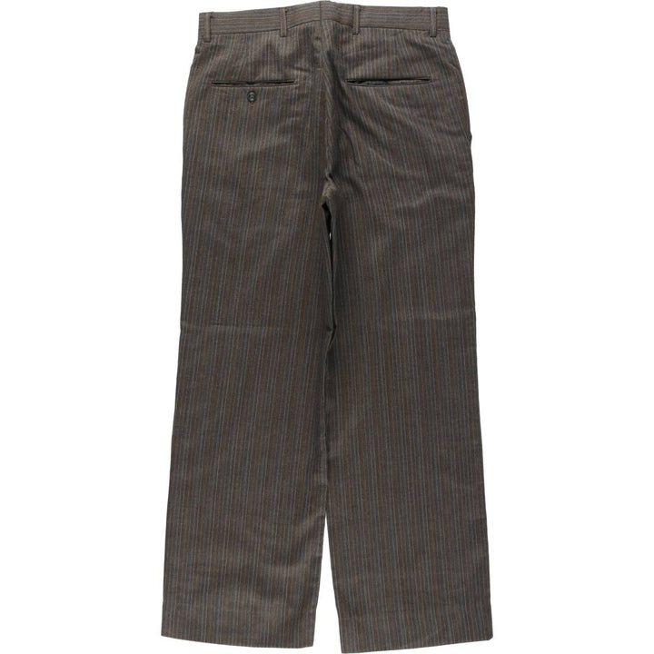 OAKTON Ltd. Stripe Pattern Multi-Stripe Slacks Pants Men's W32 (approx.) Vintage polyester walnut Vintage Second Hand