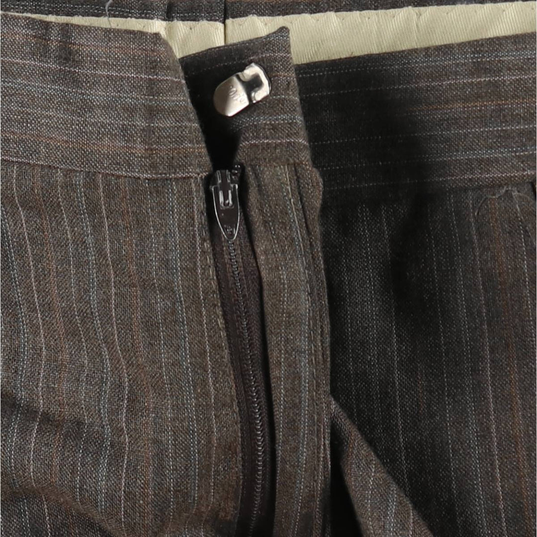 OAKTON Ltd. Stripe Pattern Multi-Stripe Slacks Pants Men's W32 (approx.) Vintage polyester walnut Vintage Second Hand