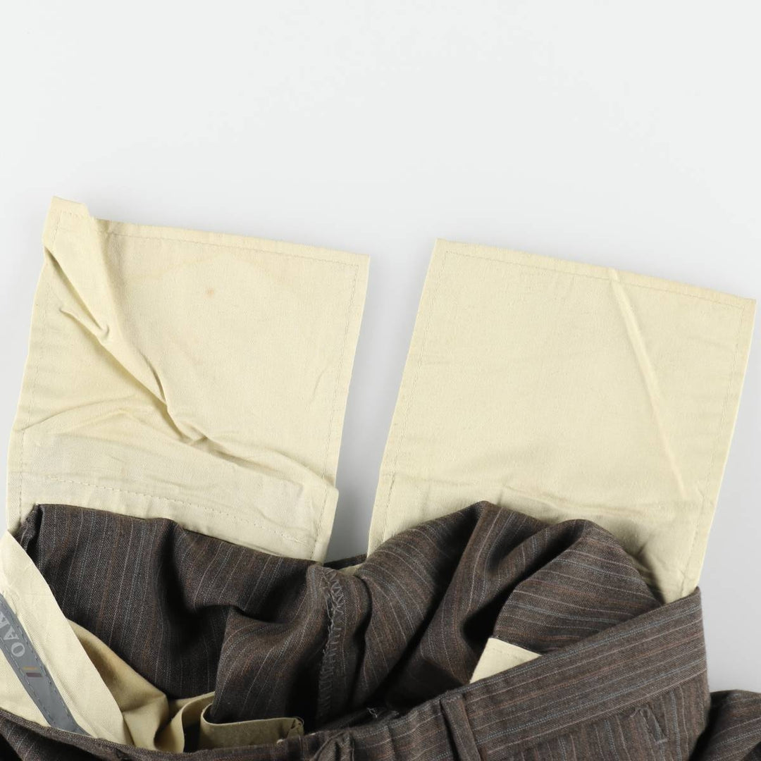 OAKTON Ltd. Stripe Pattern Multi-Stripe Slacks Pants Men's W32 (approx.) Vintage polyester walnut Vintage Second Hand