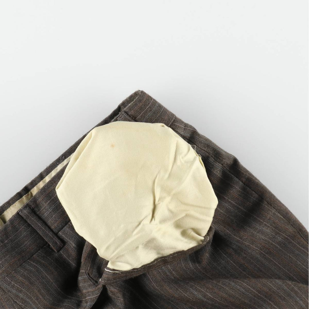 OAKTON Ltd. Stripe Pattern Multi-Stripe Slacks Pants Men's W32 (approx.) Vintage polyester walnut Vintage Second Hand