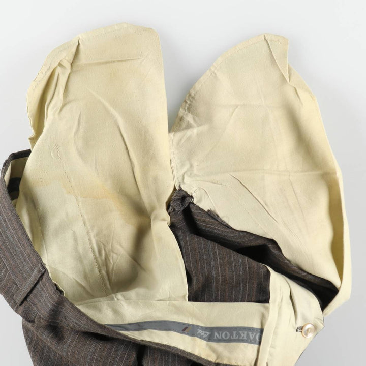 OAKTON Ltd. Stripe Pattern Multi-Stripe Slacks Pants Men's W32 (approx.) Vintage polyester walnut Vintage Second Hand