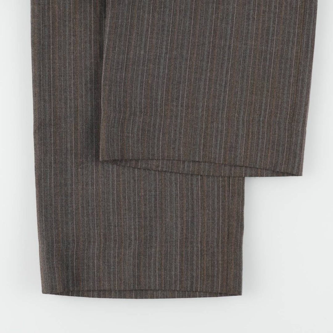 OAKTON Ltd. Stripe Pattern Multi-Stripe Slacks Pants Men's W32 (approx.) Vintage polyester walnut Vintage Second Hand