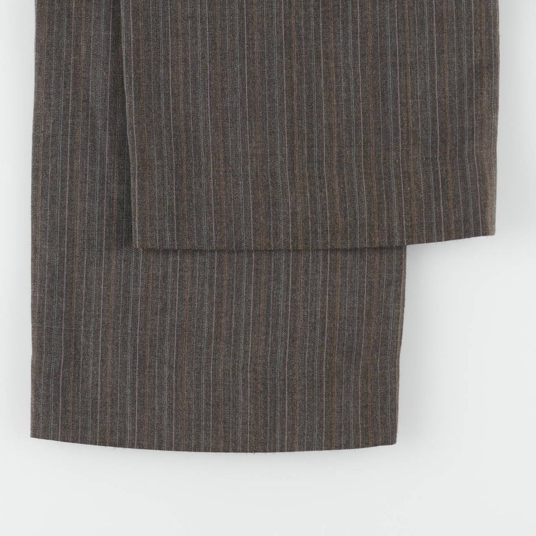 OAKTON Ltd. Stripe Pattern Multi-Stripe Slacks Pants Men's W32 (approx.) Vintage polyester walnut Vintage Second Hand