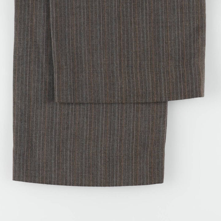 OAKTON Ltd. Stripe Pattern Multi-Stripe Slacks Pants Men's W32 (approx.) Vintage polyester walnut Vintage Second Hand