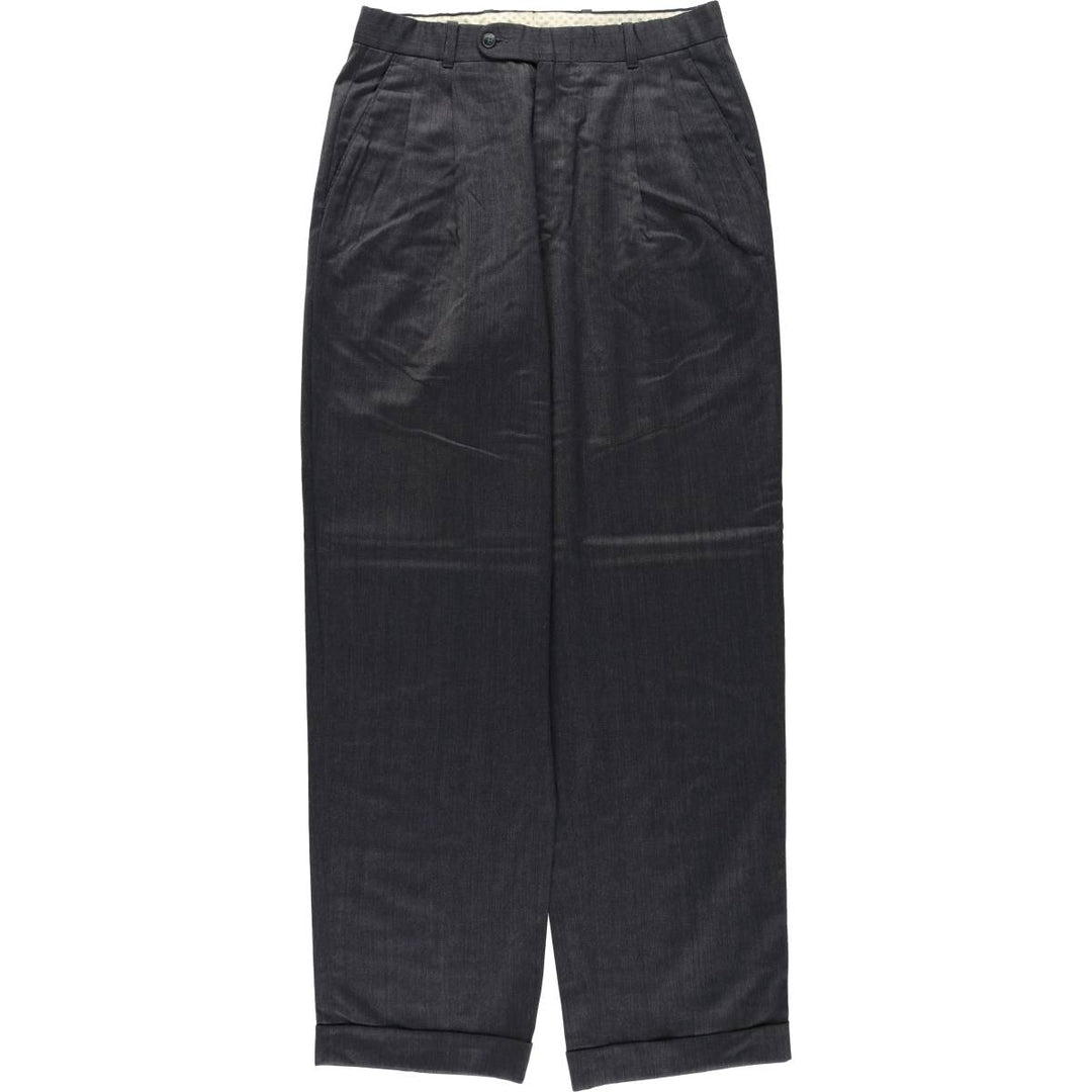 DESIGN II Two-Pleat Slacks Pants, Men's Size W31 (approx.) unclear Charcoal Vintage Second Hand