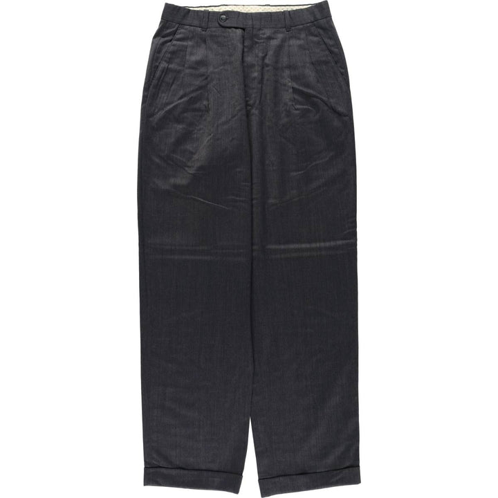 DESIGN II Two-Pleat Slacks Pants, Men's Size W31 (approx.) unclear Charcoal Vintage Second Hand