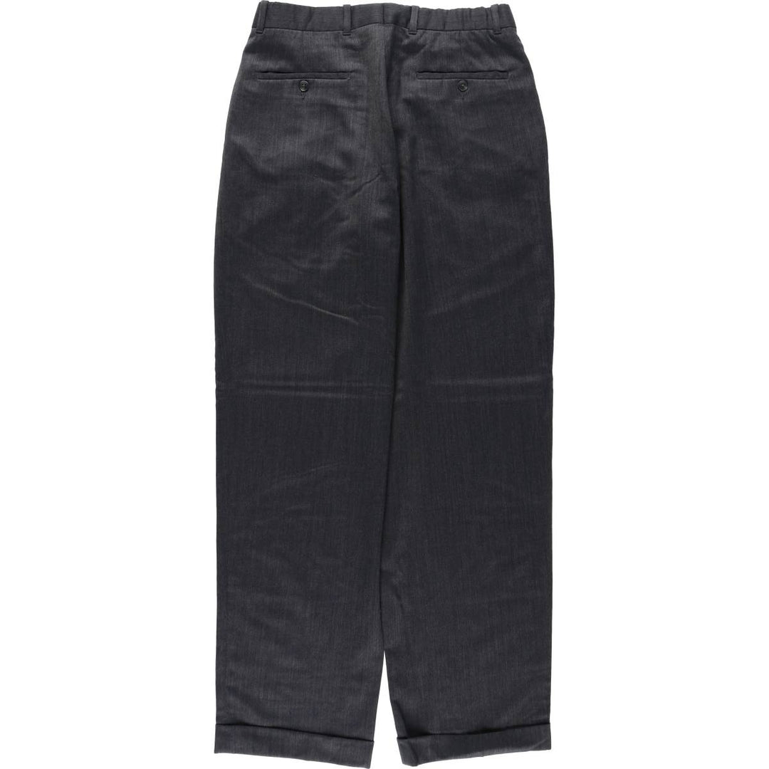 DESIGN II Two-Pleat Slacks Pants, Men's Size W31 (approx.) unclear Charcoal Vintage Second Hand