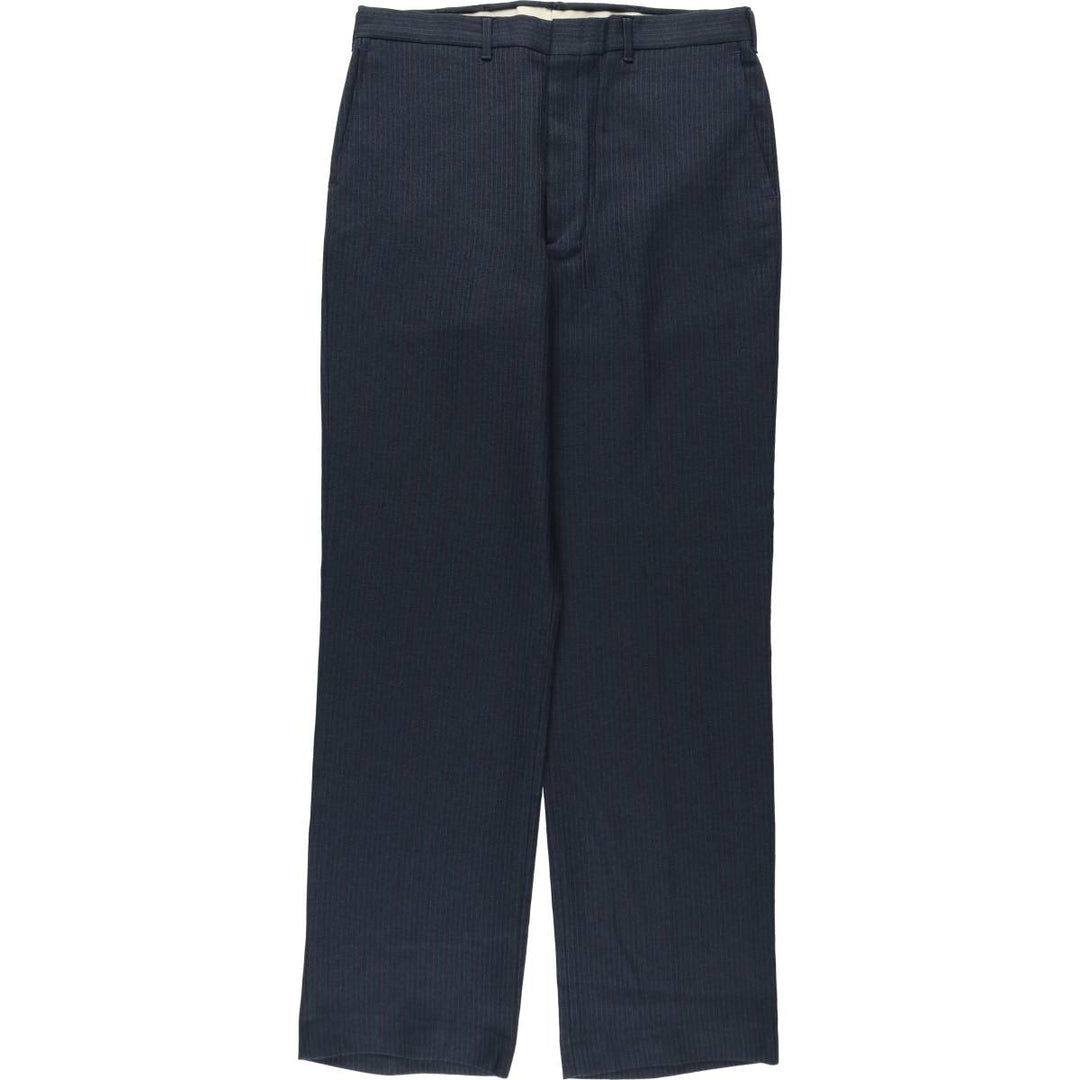 Haggar MAGIC STRETCH 2 Stripe Pattern Slacks Pants, Men's W34 (approx.) unclear navy blue type Vintage Second Hand