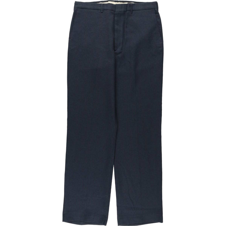 Haggar MAGIC STRETCH 2 Stripe Pattern Slacks Pants, Men's W34 (approx.) unclear navy blue type Vintage Second Hand