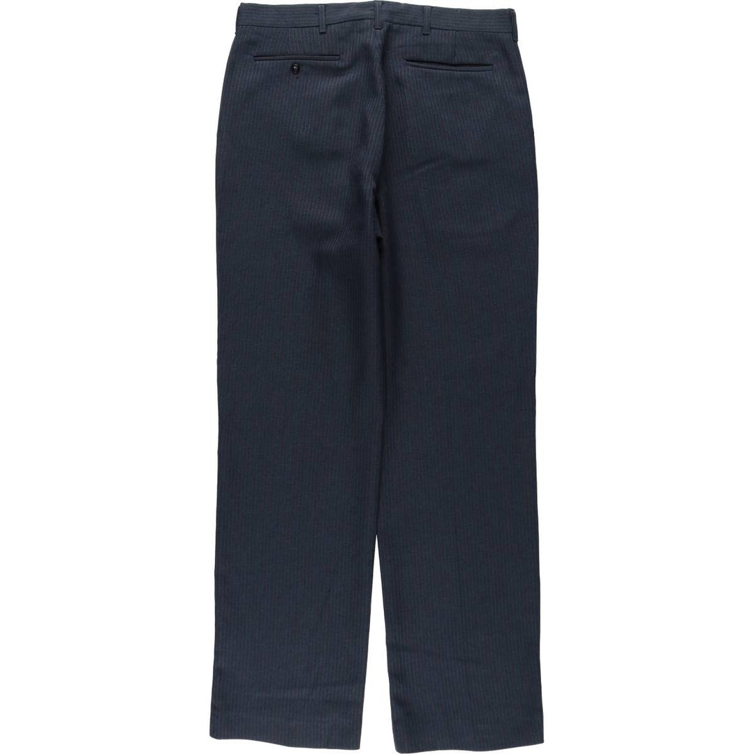 Haggar MAGIC STRETCH 2 Stripe Pattern Slacks Pants, Men's W34 (approx.) unclear navy blue type Vintage Second Hand