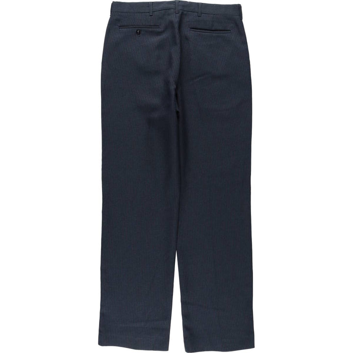 Haggar MAGIC STRETCH 2 Stripe Pattern Slacks Pants, Men's W34 (approx.) unclear navy blue type Vintage Second Hand