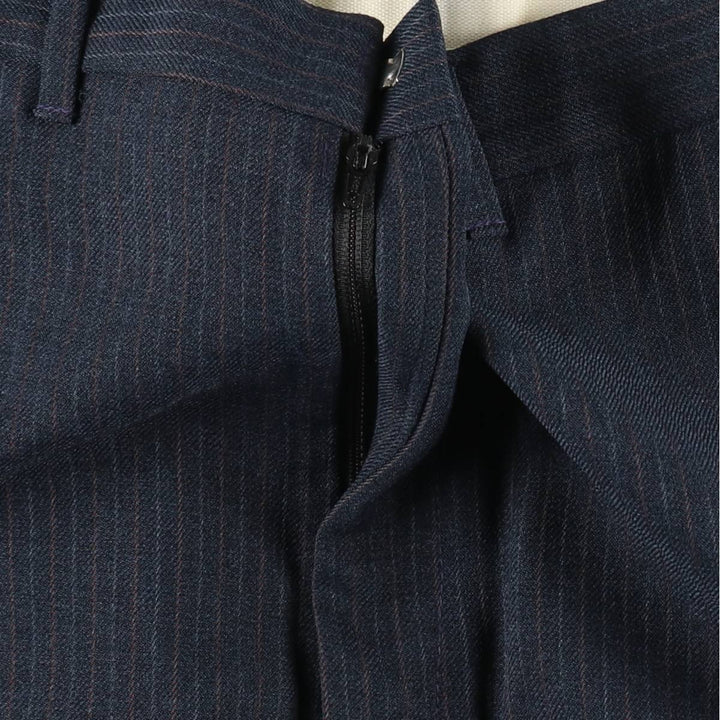 Haggar MAGIC STRETCH 2 Stripe Pattern Slacks Pants, Men's W34 (approx.) unclear navy blue type Vintage Second Hand