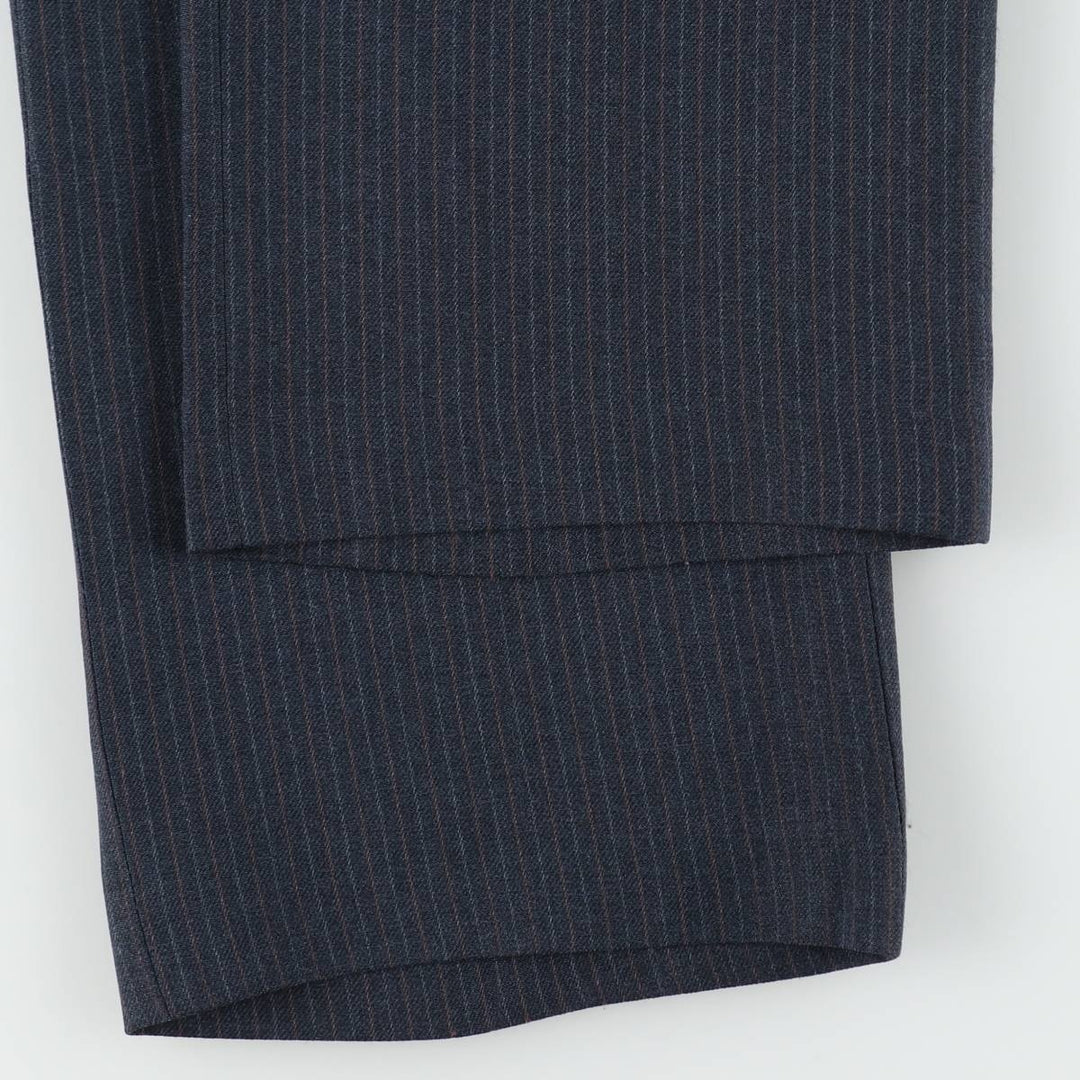 Haggar MAGIC STRETCH 2 Stripe Pattern Slacks Pants, Men's W34 (approx.) unclear navy blue type Vintage Second Hand