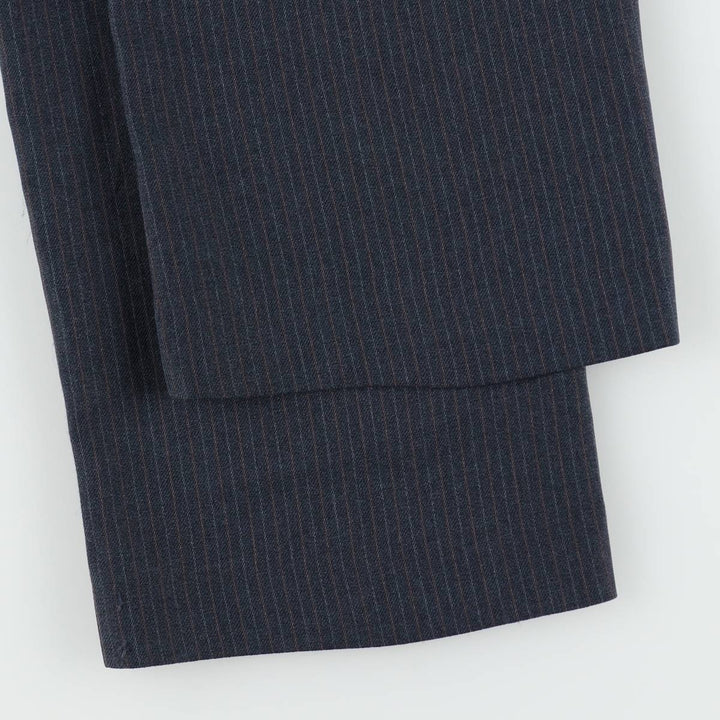 Haggar MAGIC STRETCH 2 Stripe Pattern Slacks Pants, Men's W34 (approx.) unclear navy blue type Vintage Second Hand