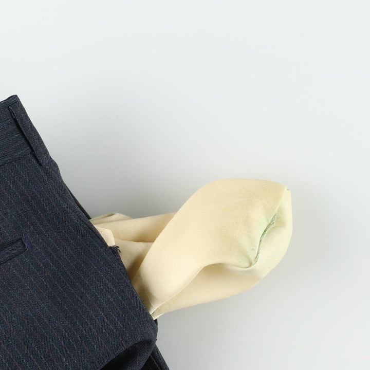 Haggar MAGIC STRETCH 2 Stripe Pattern Slacks Pants, Men's W34 (approx.) unclear navy blue type Vintage Second Hand