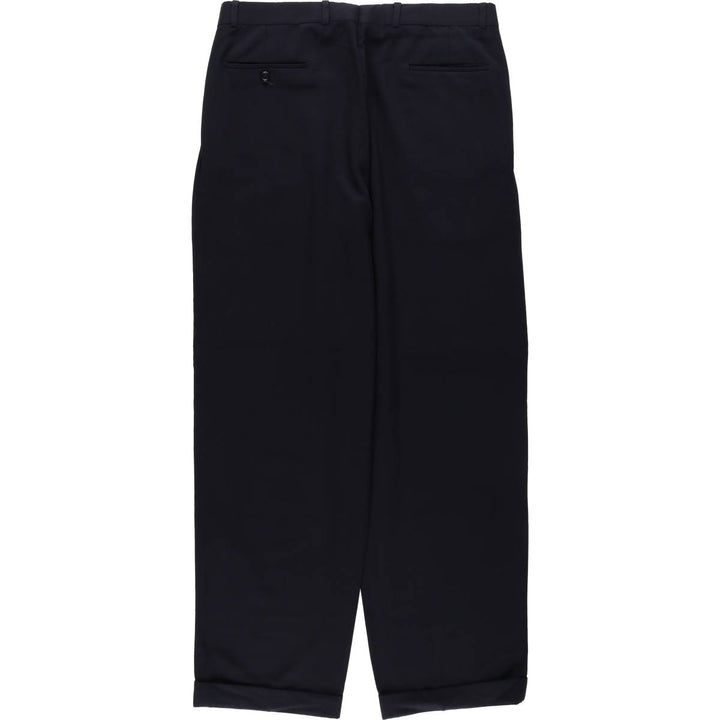 Men's three-pleat slacks, equivalent to size W34, vintage. unclear navy blue type Vintage Second Hand