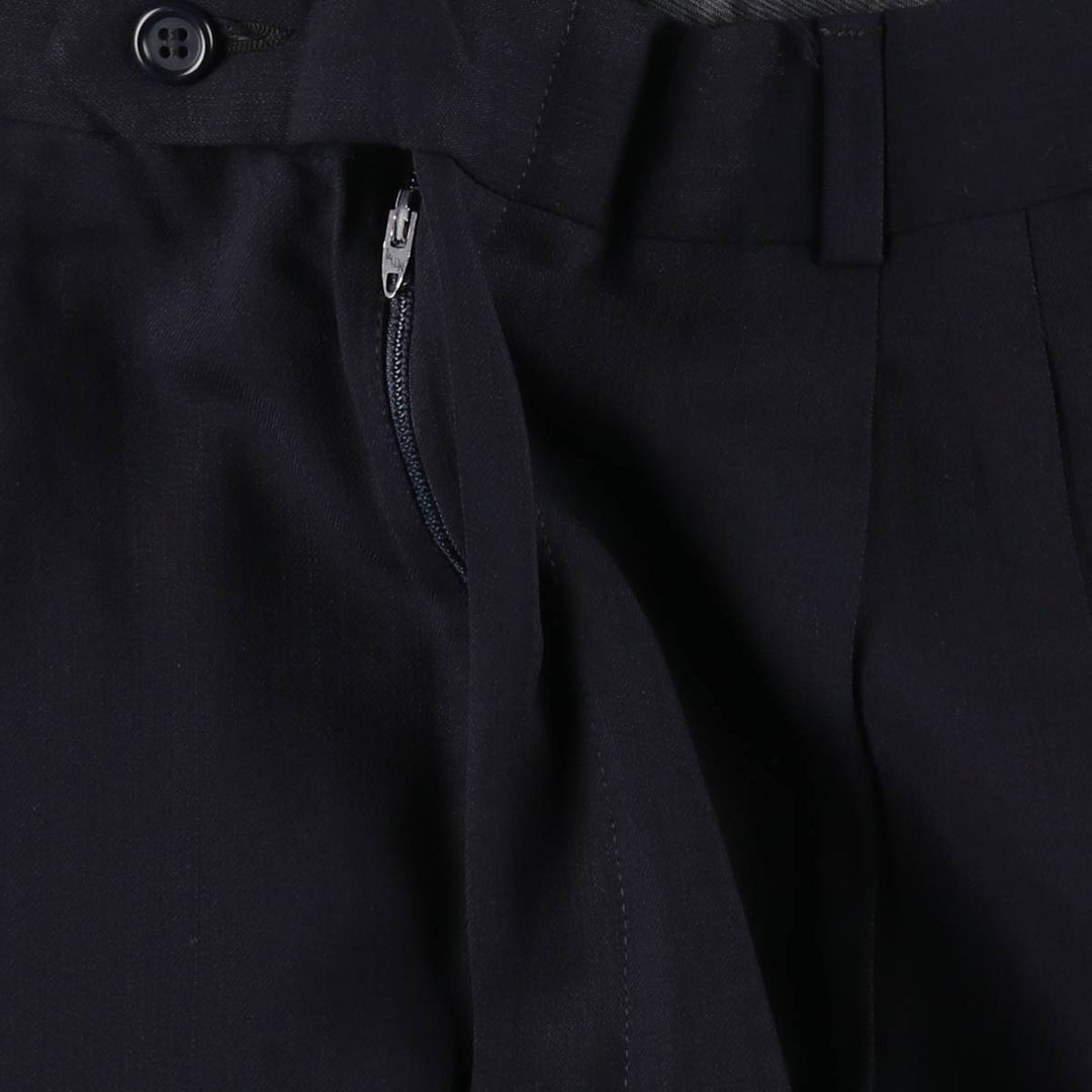 Men's three-pleat slacks, equivalent to size W34, vintage. unclear navy blue type Vintage Second Hand