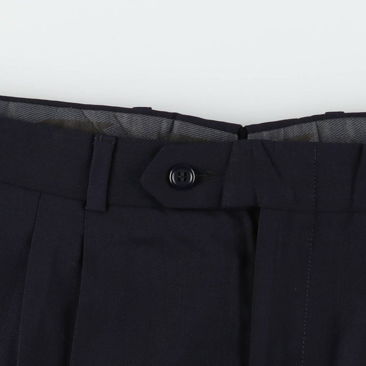 Men's three-pleat slacks, equivalent to size W34, vintage. unclear navy blue type Vintage Second Hand