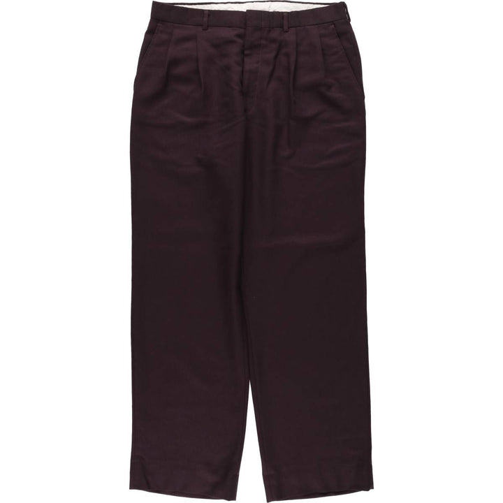 Vintage two-pleat slacks for men, size W34 unclear bordeaux Vintage Second Hand
