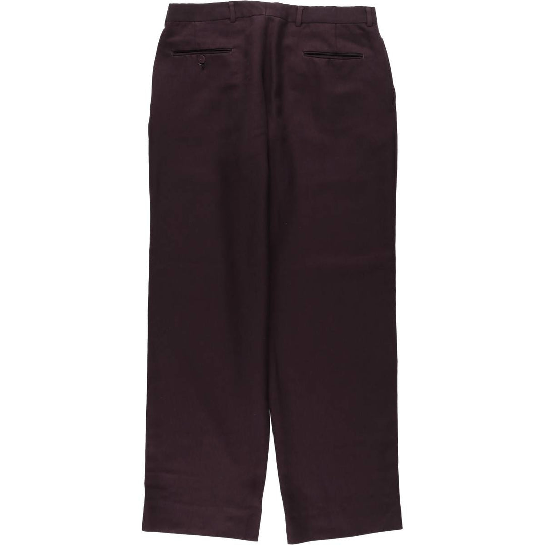 Vintage two-pleat slacks for men, size W34 unclear bordeaux Vintage Second Hand
