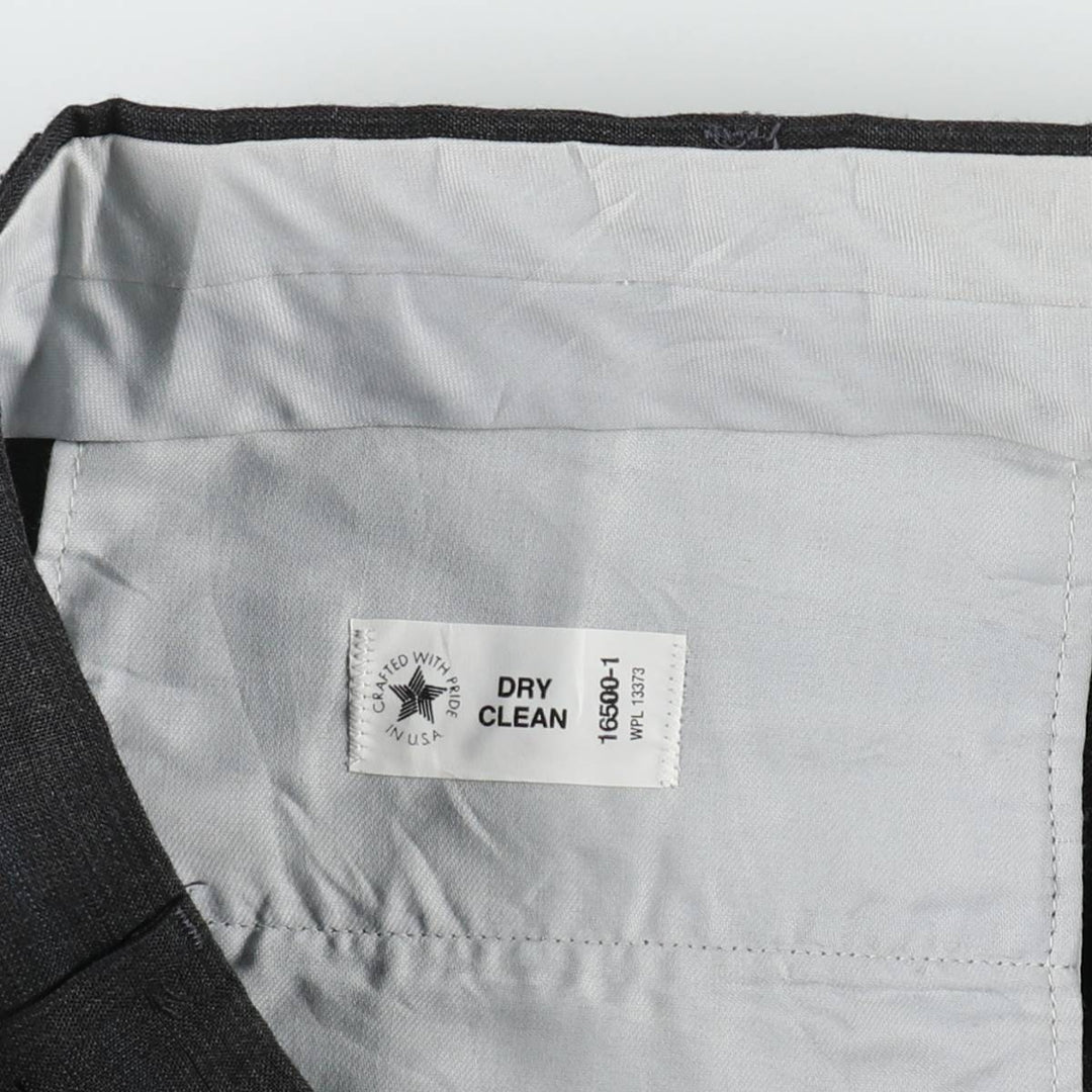 80s-90'S Town Craft Stripe Pattern Two-Pleat Slacks Pants, Made in USA, Men's W36 (approx.), Vintage unclear Charcoal Vintage Second Hand