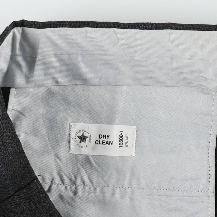 80s-90'S Town Craft Stripe Pattern Two-Pleat Slacks Pants, Made in USA, Men's W36 (approx.), Vintage unclear Charcoal Vintage Second Hand