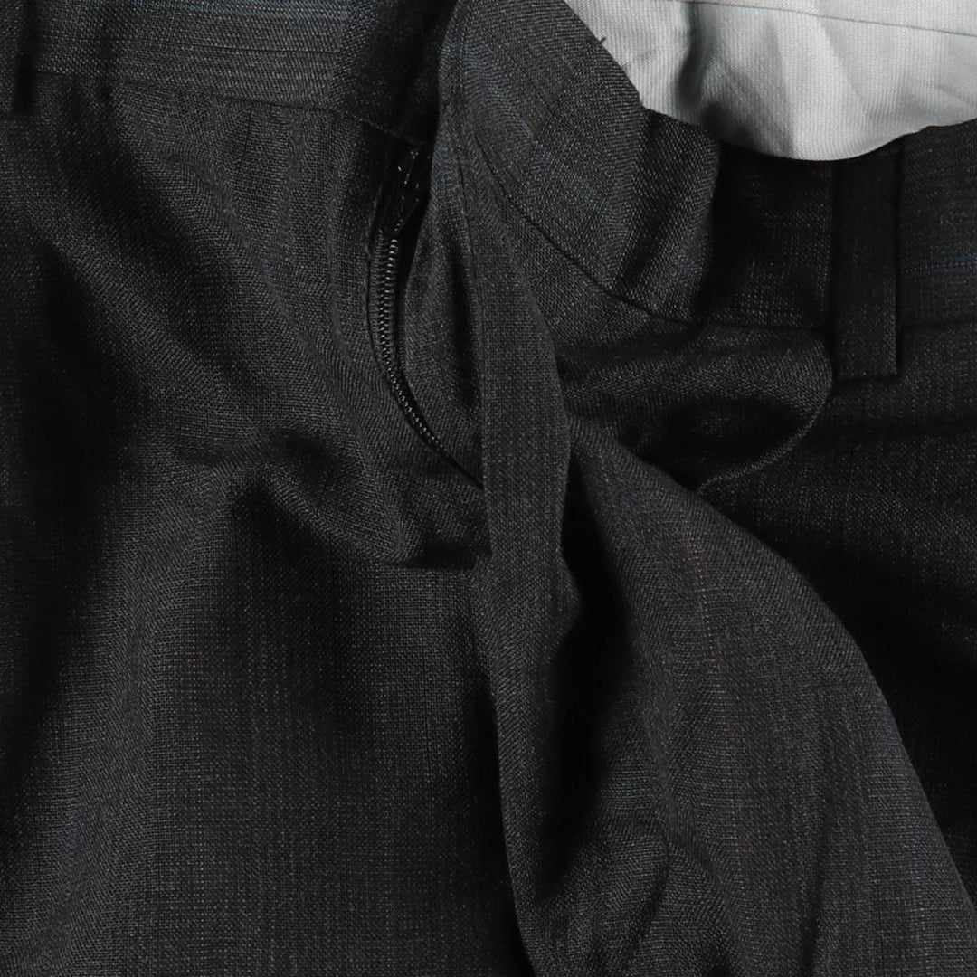 80s-90'S Town Craft Stripe Pattern Two-Pleat Slacks Pants, Made in USA, Men's W36 (approx.), Vintage unclear Charcoal Vintage Second Hand