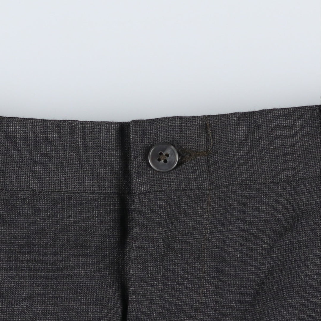 Perry Ellis men's one-tuck slacks, size W34 (approx.) polyester Charcoal Vintage Second Hand