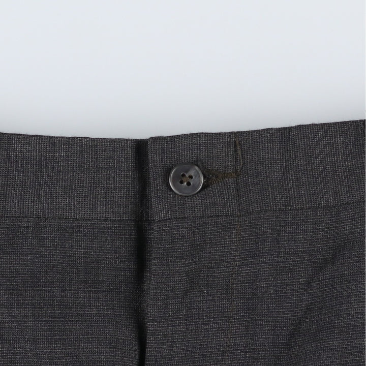 Perry Ellis men's one-tuck slacks, size W34 (approx.) polyester Charcoal Vintage Second Hand