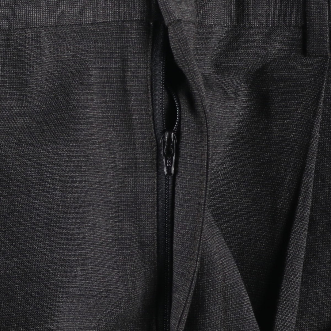 Perry Ellis men's one-tuck slacks, size W34 (approx.) polyester Charcoal Vintage Second Hand