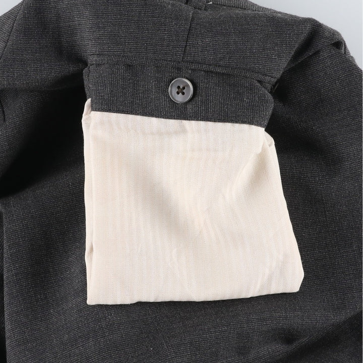 Perry Ellis men's one-tuck slacks, size W34 (approx.) polyester Charcoal Vintage Second Hand