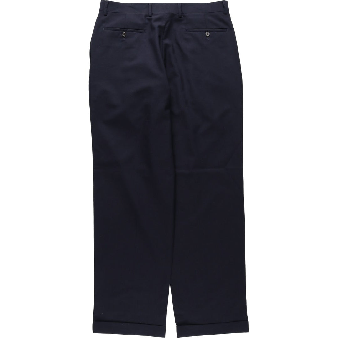 Ralph Lauren LAUREN Lauren Two-pleat wool pants slacks for men, equivalent to W34 wool navy blue type Vintage Second Hand