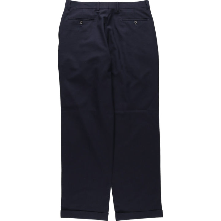 Ralph Lauren LAUREN Lauren Two-pleat wool pants slacks for men, equivalent to W34 wool navy blue type Vintage Second Hand