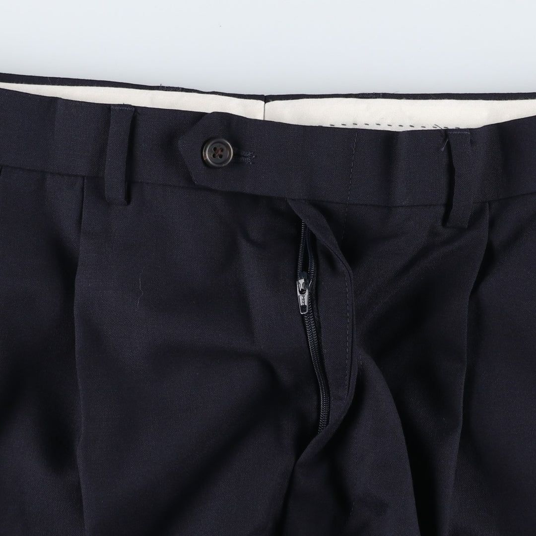 Ralph Lauren LAUREN Lauren Two-pleat wool pants slacks for men, equivalent to W34 wool navy blue type Vintage Second Hand
