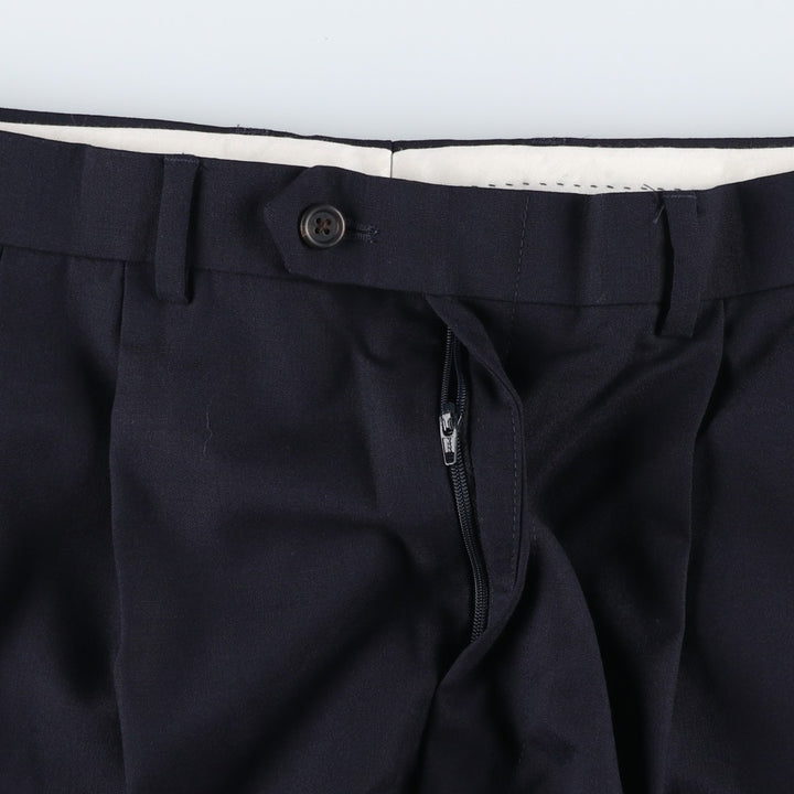Ralph Lauren LAUREN Lauren Two-pleat wool pants slacks for men, equivalent to W34 wool navy blue type Vintage Second Hand