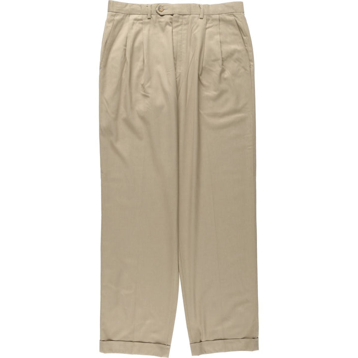 Ralph Lauren LAUREN Two-pleat slacks for men, size W33 (approx.) unclear Beige type Vintage Second Hand