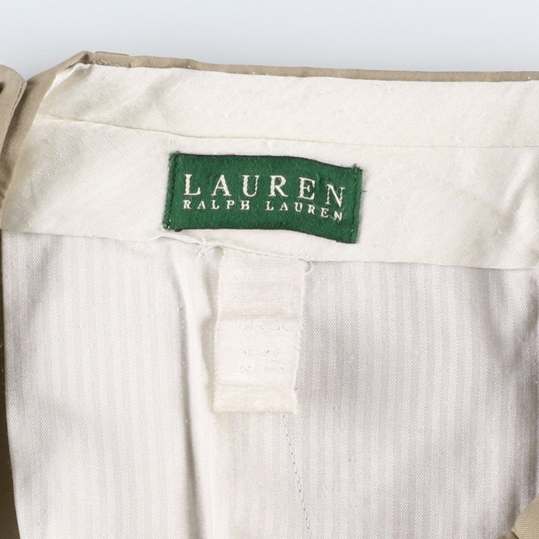 Ralph Lauren LAUREN Two-pleat slacks for men, size W33 (approx.) unclear Beige type Vintage Second Hand