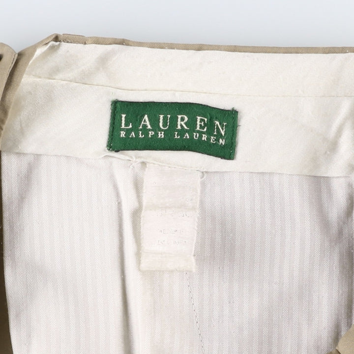 Ralph Lauren LAUREN Two-pleat slacks for men, size W33 (approx.) unclear Beige type Vintage Second Hand