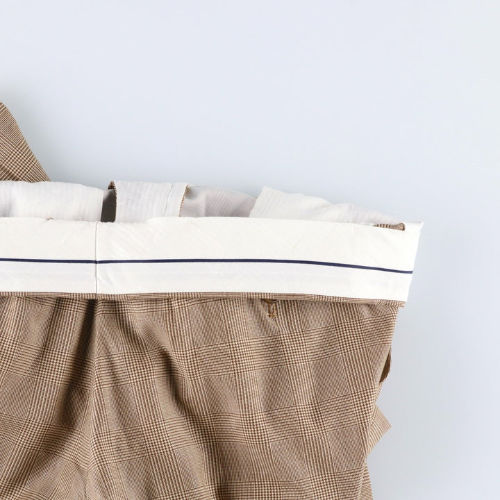 Ralph Lauren Glen Plaid Two-Pleat Wool Trousers/Slacks, Men's Size W34 (approx.) wool Beige type Vintage Second Hand