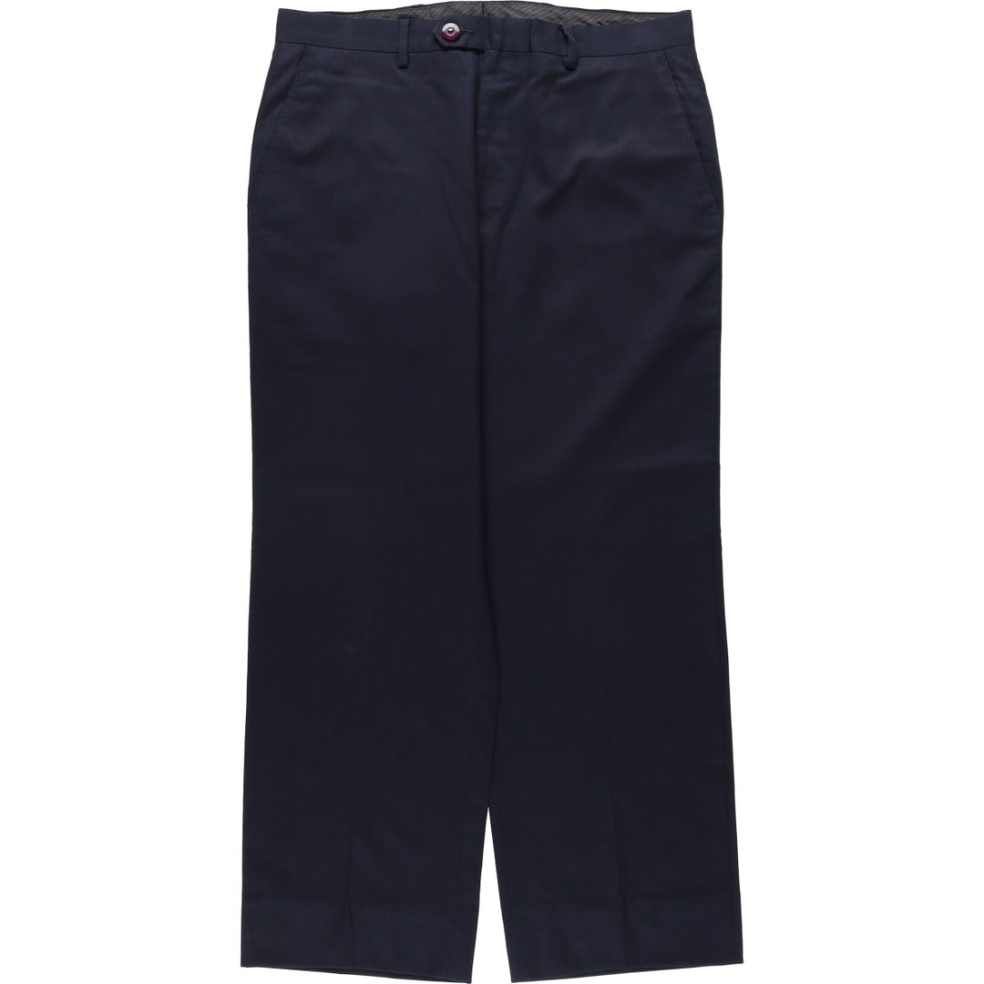 2000'S Calvin Klein wool trousers/slacks, men's size W34 (approx.) wool navy blue type Vintage Second Hand