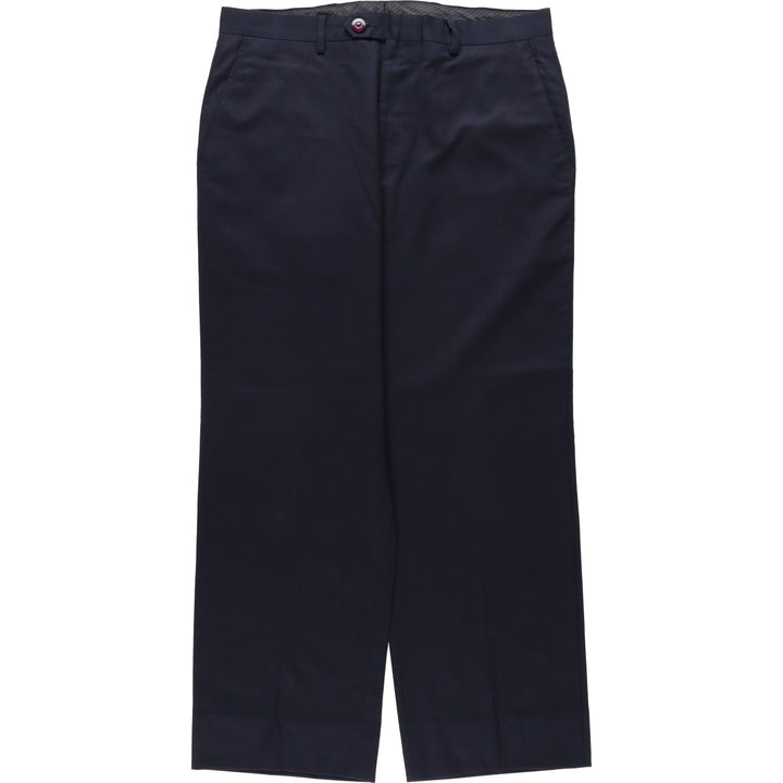2000'S Calvin Klein wool trousers/slacks, men's size W34 (approx.) wool navy blue type Vintage Second Hand
