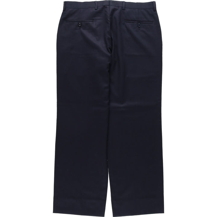 2000'S Calvin Klein wool trousers/slacks, men's size W34 (approx.) wool navy blue type Vintage Second Hand