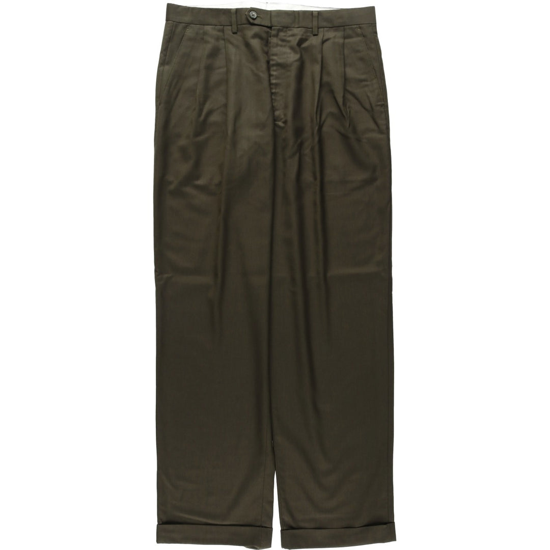 Ralph Lauren LAUREN Two-pleat slacks for men, size W33 (approx.) unclear Khaki type Vintage Second Hand