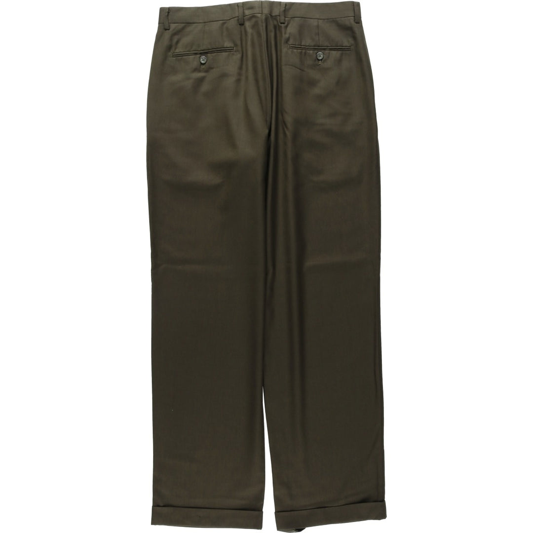Ralph Lauren LAUREN Two-pleat slacks for men, size W33 (approx.) unclear Khaki type Vintage Second Hand