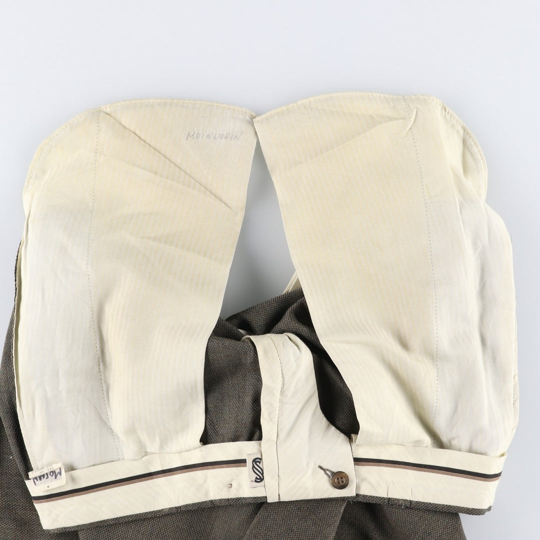 90'S SLATES Two-Pleat Slacks Pants, Men's Size W32 (approx.), Vintage polyester Khaki type Vintage Second Hand