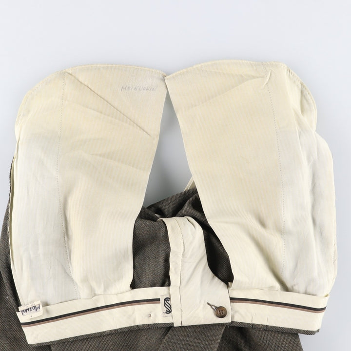 90'S SLATES Two-Pleat Slacks Pants, Men's Size W32 (approx.), Vintage polyester Khaki type Vintage Second Hand