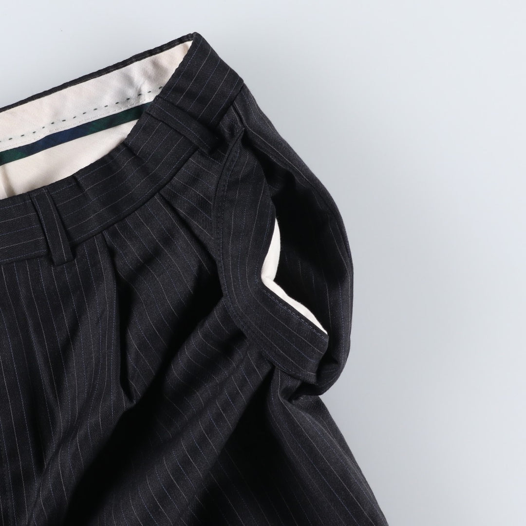 Ralph Lauren TOTAL COMFORT Stripe Pattern Two-Pleat Wool Trousers/Slacks, Made in Canada, Men's W36 (approx.) wool Charcoal Vintage Second Hand