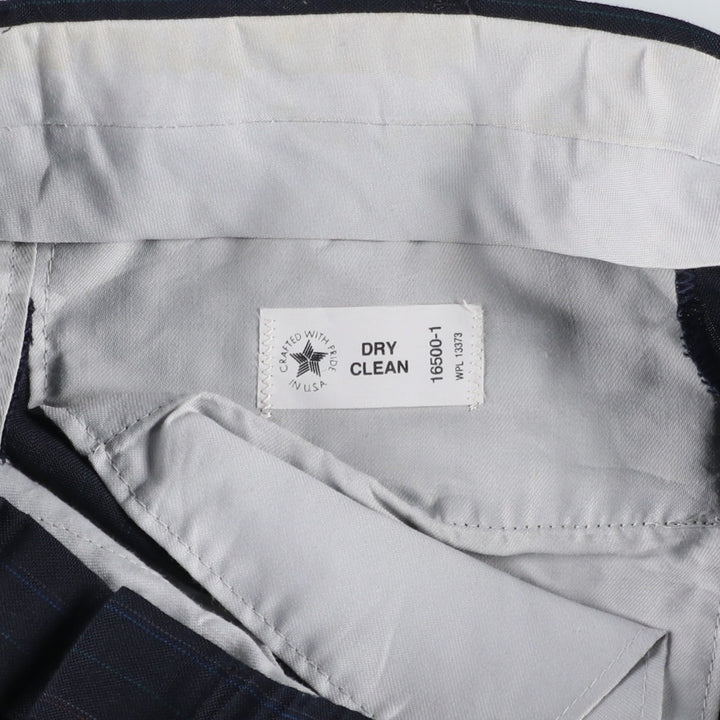 80s-90'S Towncraft Custom Fit Suits Stripe Pattern Two-Pleat Slacks Pants Men's W34 (approx.) Vintage unclear navy blue type Vintage Second Hand