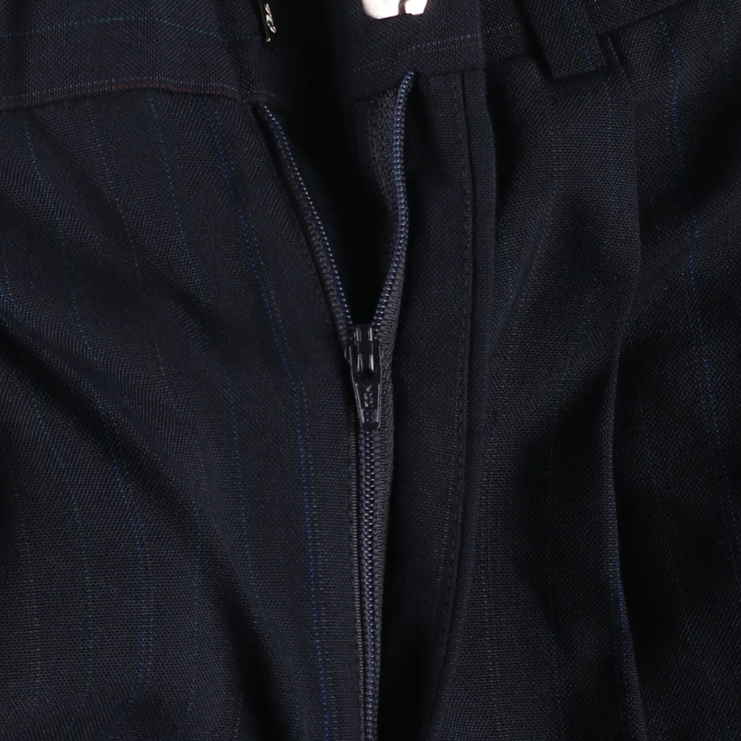 80s-90'S Towncraft Custom Fit Suits Stripe Pattern Two-Pleat Slacks Pants Men's W34 (approx.) Vintage unclear navy blue type Vintage Second Hand